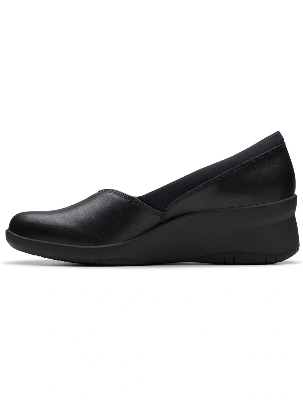 Clarks Women's Suttyn Walk Wedge Blk leather 11W 1281-1